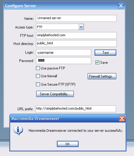 Dreamweaver - Configure Server